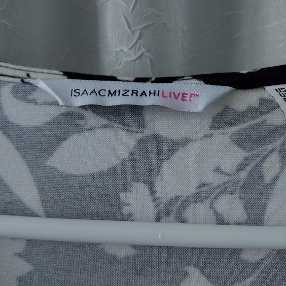 Isaac Mizrahi black and white faux wrap dress size small - Picture 4 of 8